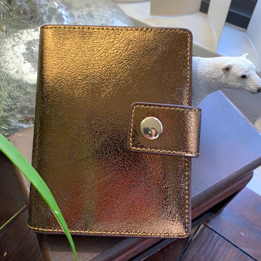 SOLD⛔️Authentic J.Crew Metallic leather passport card 🌼 - Picture 1 of 7
